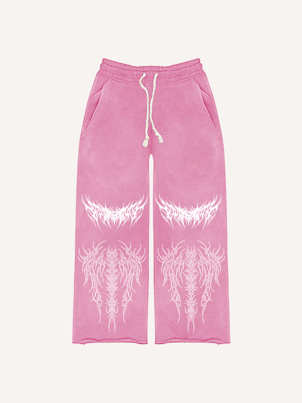 Retro dark style printed double-sided Pants