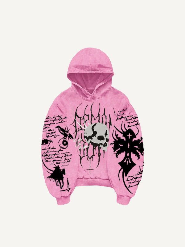 Artist painted Hell Skull Sweatshirt