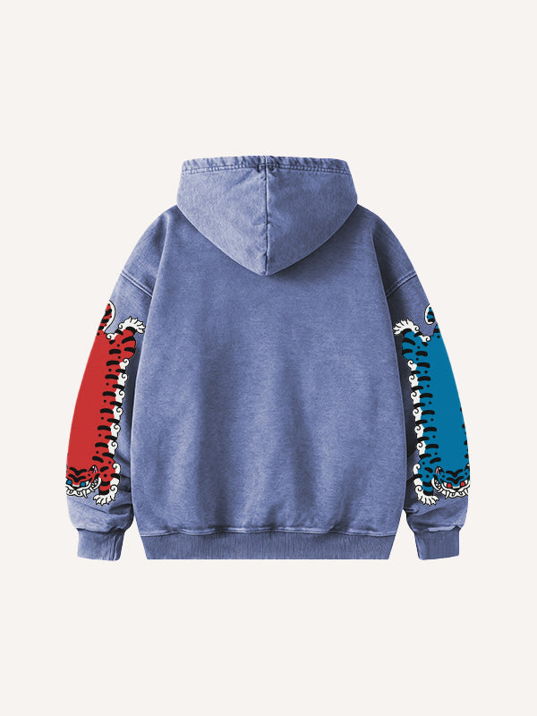 Pure cotton printed tiger descending the mountain high-end gift hoodie for personal wear