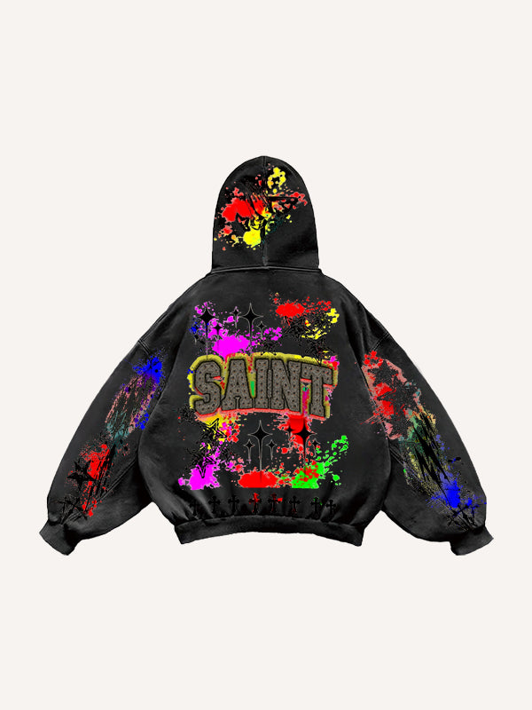 Distressed Jesus Christ graffiti sweatshirt