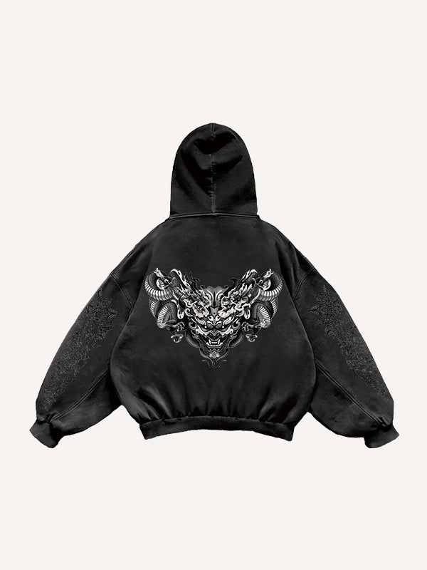 Double Dragon Monster Traditional Classic Pattern Sweatshirt