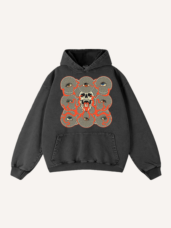 Eyes of a Hundred Turns and Thousand Turns Washed Trendy Hoodie