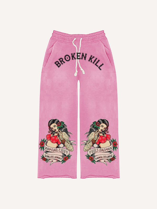 Rose Girl Print Trousers
