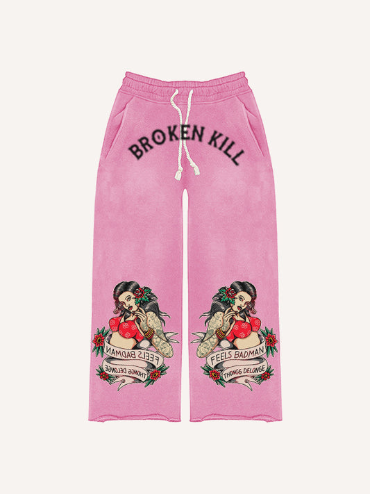 Rose Girl Print Trousers