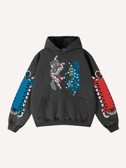 Pure cotton printed tiger descending the mountain high-end gift hoodie for personal wear