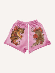 Japanese totem Hannya colorful totem shorts