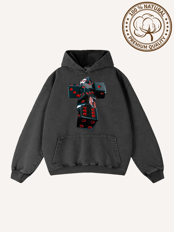 Faith is not a gamble but a testament to order Pure cotton printed sweatshirt