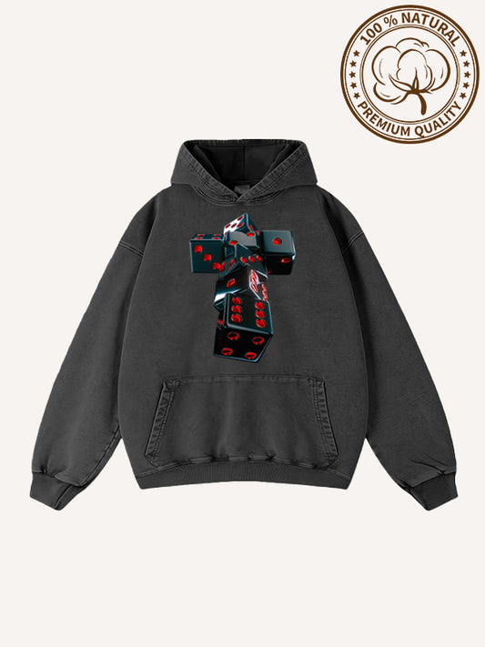 Faith is not a gamble but a testament to order Pure cotton printed sweatshirt