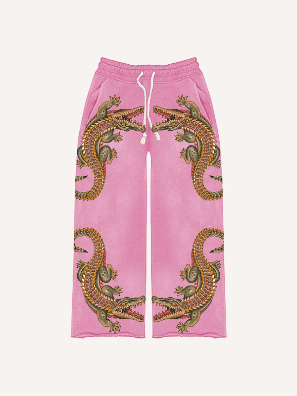Japanese style retro two-headed snake women's trousers