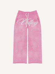 Retro distressed double hooded trendy trousers