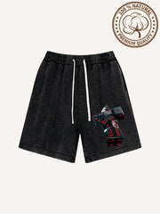 Faith is not a gamble but a testament to order Pure cotton printed shorts