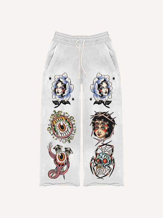 Retro pinup print trousers