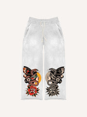 Symmetrical Print Comfortable Retro Girls Trendy Pants