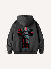 Faith is not a gamble but a testament to order Pure cotton printed sweatshirt