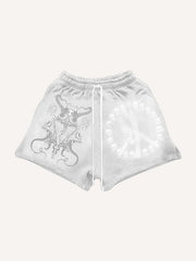 Skull AK hand-painted hip-hop shorts