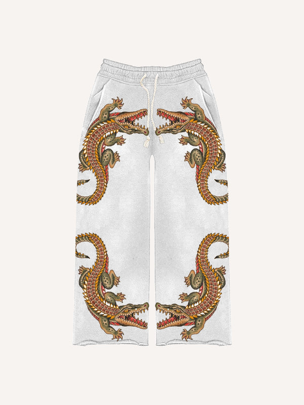 Japanese style retro two-headed snake women's trousers