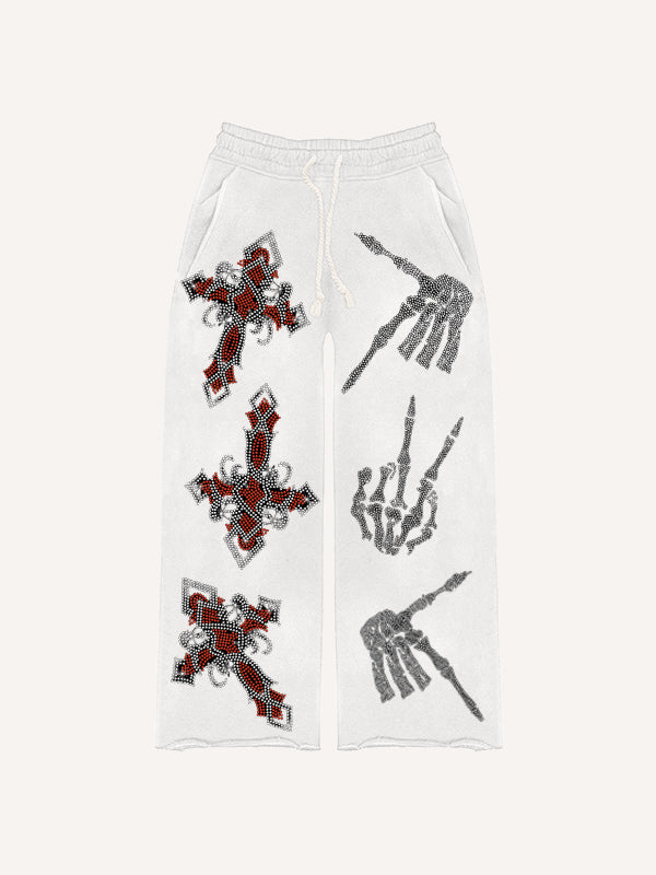 Angel or Devil Street Print Pants