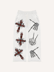 Angel or Devil Street Print Pants
