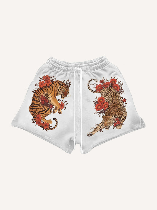 Japanese totem Hannya colorful totem shorts