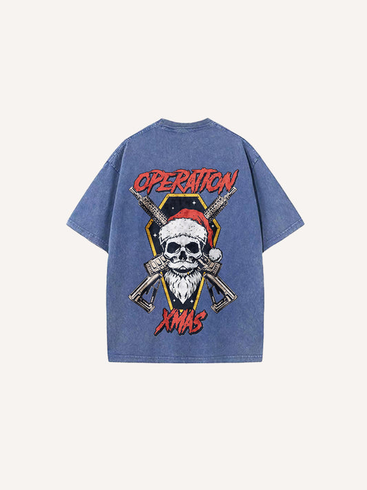 Have a different kind of Christmas with this washed short-sleeved shirts