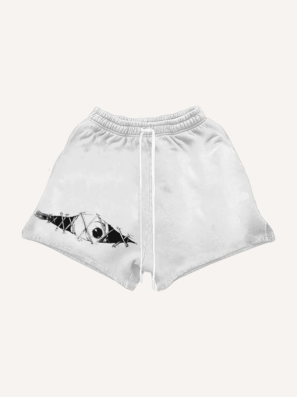 Horrible Human Skin Eye Totem Shorts