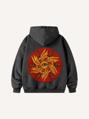 Eyes of a Hundred Turns and Thousand Turns Washed Trendy Hoodie