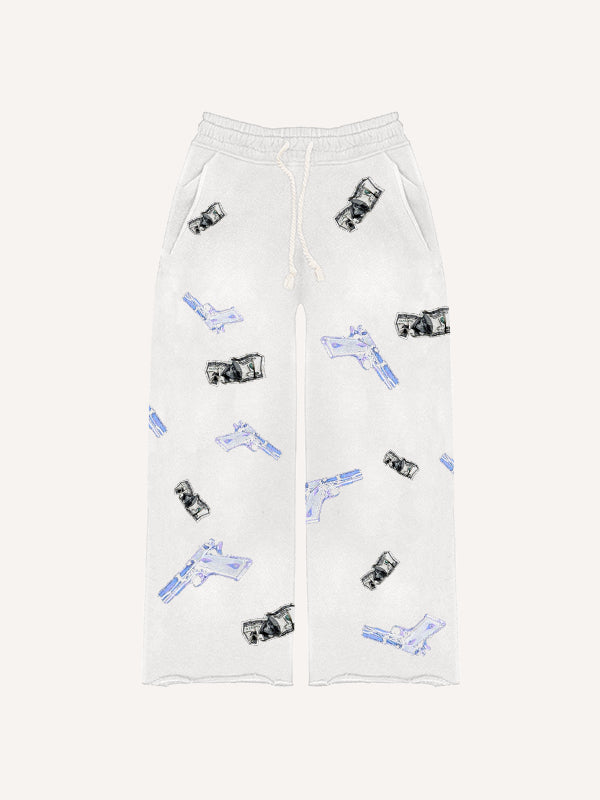 Fashion rejects violence printed trousers