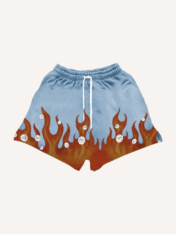 Holy Cross Flame Skull Rap Shorts