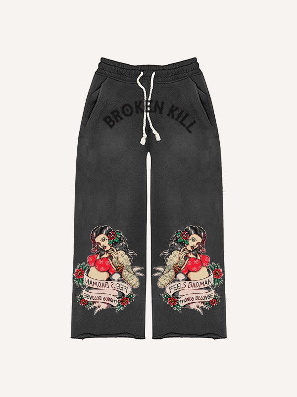 Rose Girl Print Trousers