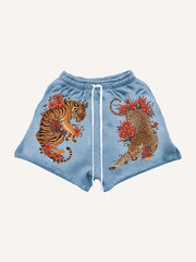 Japanese totem Hannya colorful totem shorts