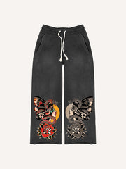 Symmetrical Print Comfortable Retro Girls Trendy Pants