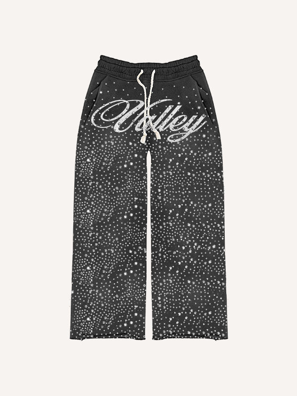 Retro distressed double hooded trendy trousers