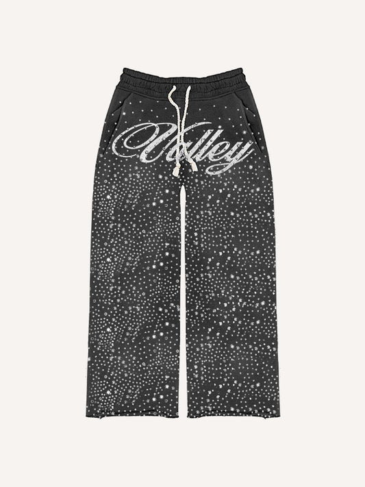 Retro distressed double hooded trendy trousers