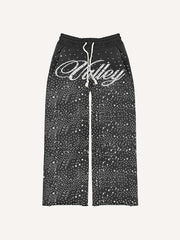 Retro distressed double hooded trendy trousers