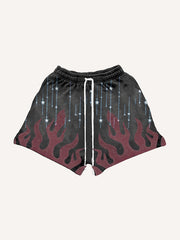 Flaming rhinestone shorts