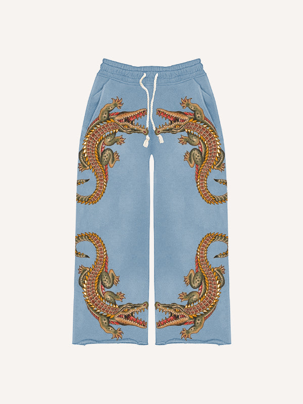 Japanese style retro two-headed snake women's trousers