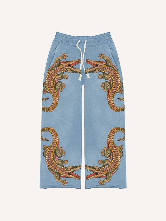 Japanese style retro two-headed snake women's trousers