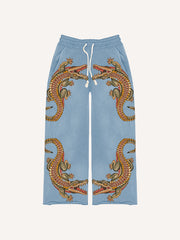 Japanese style retro two-headed snake women's trousers
