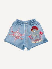 Double Flag Lion Hand-Painted Limited Edition Shorts