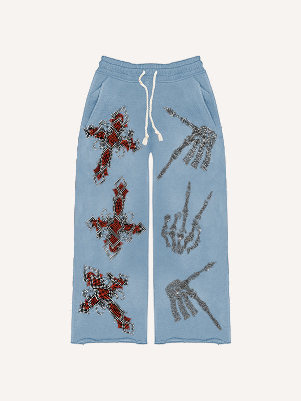 Angel or Devil Street Print Pants