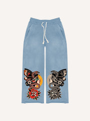 Symmetrical Print Comfortable Retro Girls Trendy Pants