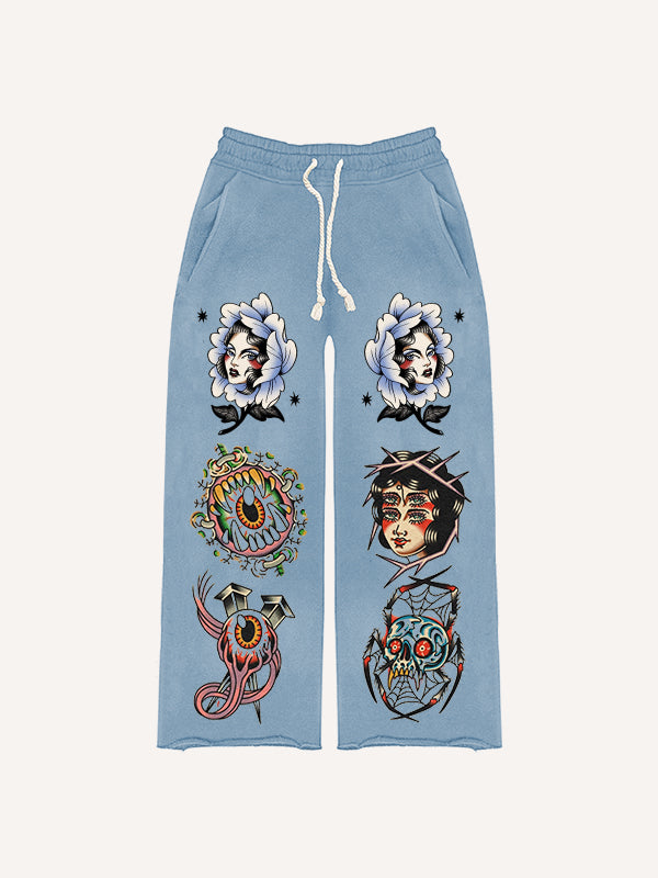 Retro pinup print trousers