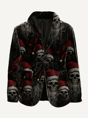 Christmas parody skeleton grandpa theme various artist-printed blazers