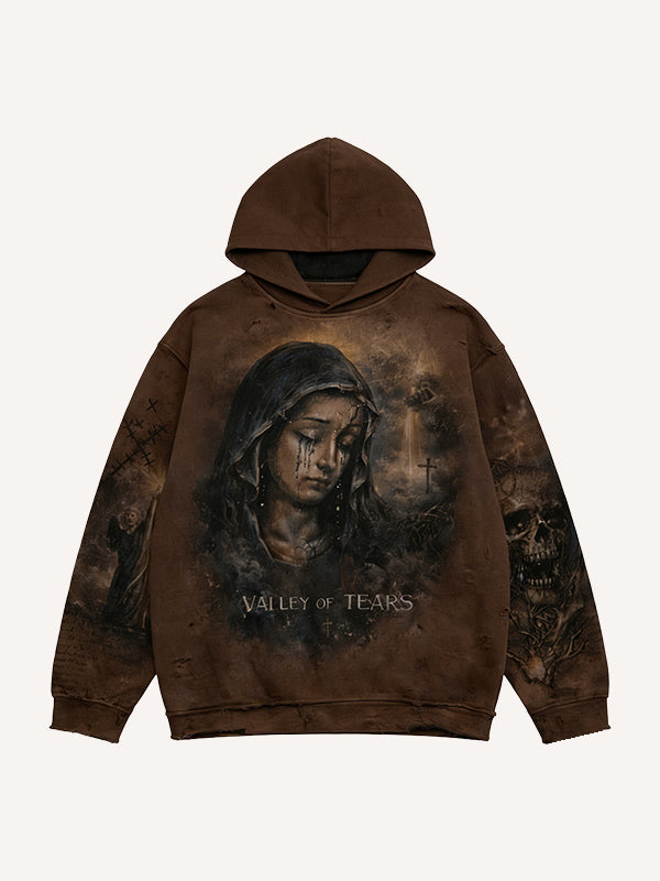 The Virgin Mary Weeping Prayer Hoodie