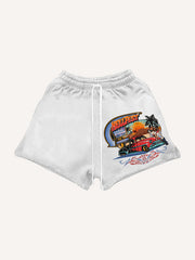 Beautiful girls motorcycle handsome tattoo shorts