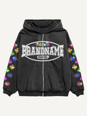 Shiny Cross Zipper Sweatshirt