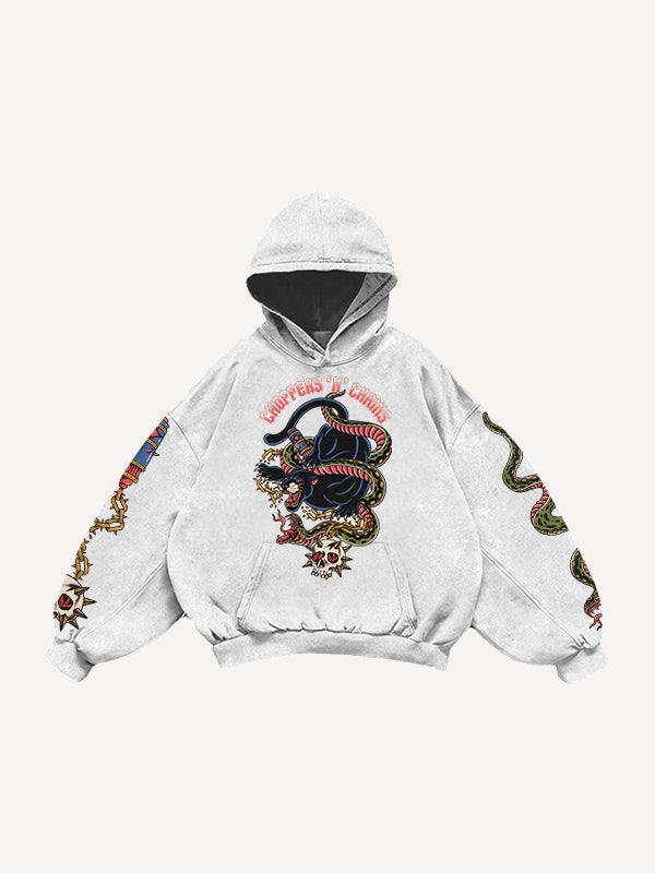 Tattoo-style double-sleeve printed high-end sweatshirt
