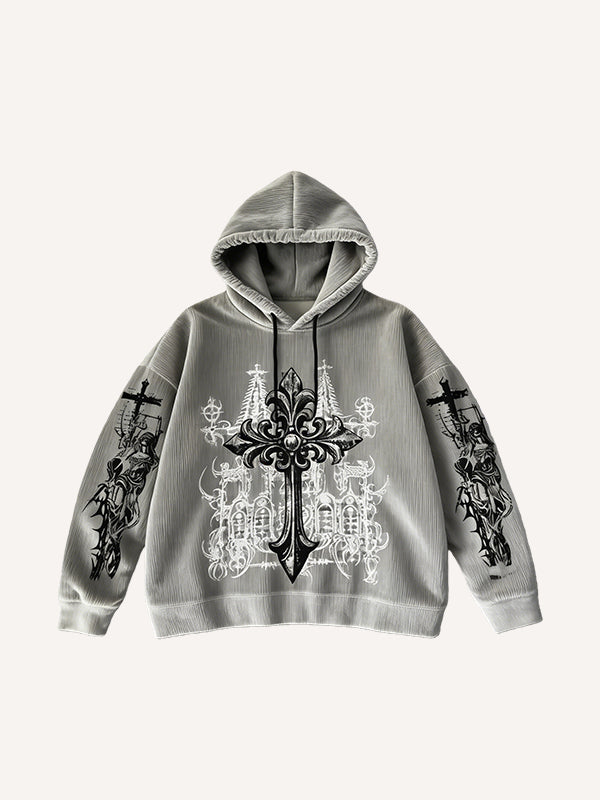 Retro cross-print sweatshirt