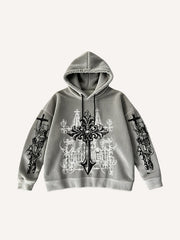 Retro cross-print sweatshirt