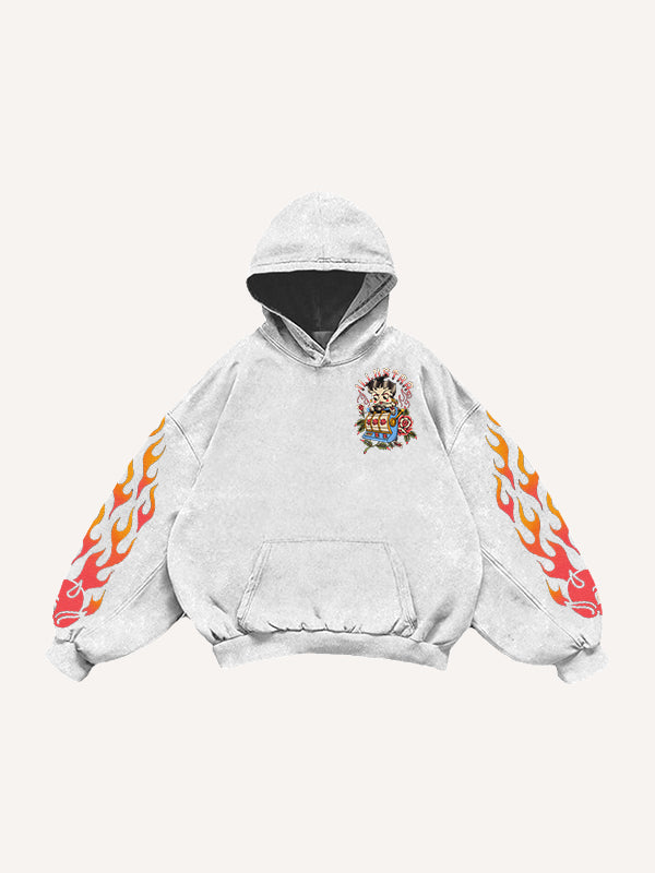 Comfortable gourmet character tattoo print sweatshirt